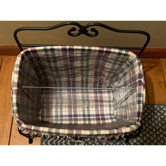 LONGABERGER 1999 Newspaper Basket with Wrought Iron Stand - Picture 3 of 5